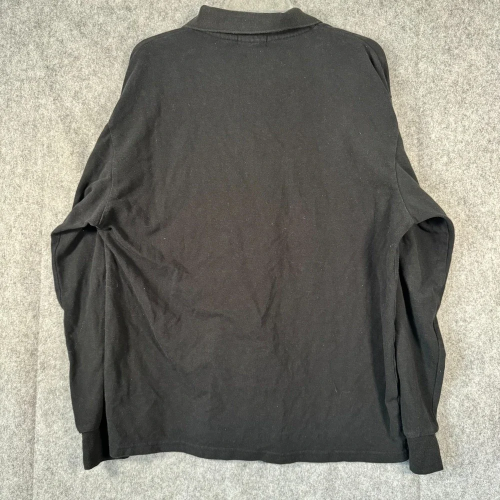 VINTAGE‎ Polo Ralph Lauren Shirt Mens 2XL Black Long Sleeve Knit Preppy Academic